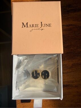 Marie June dripping rivulets gold enamel plug earrings 0G - sealed with box
